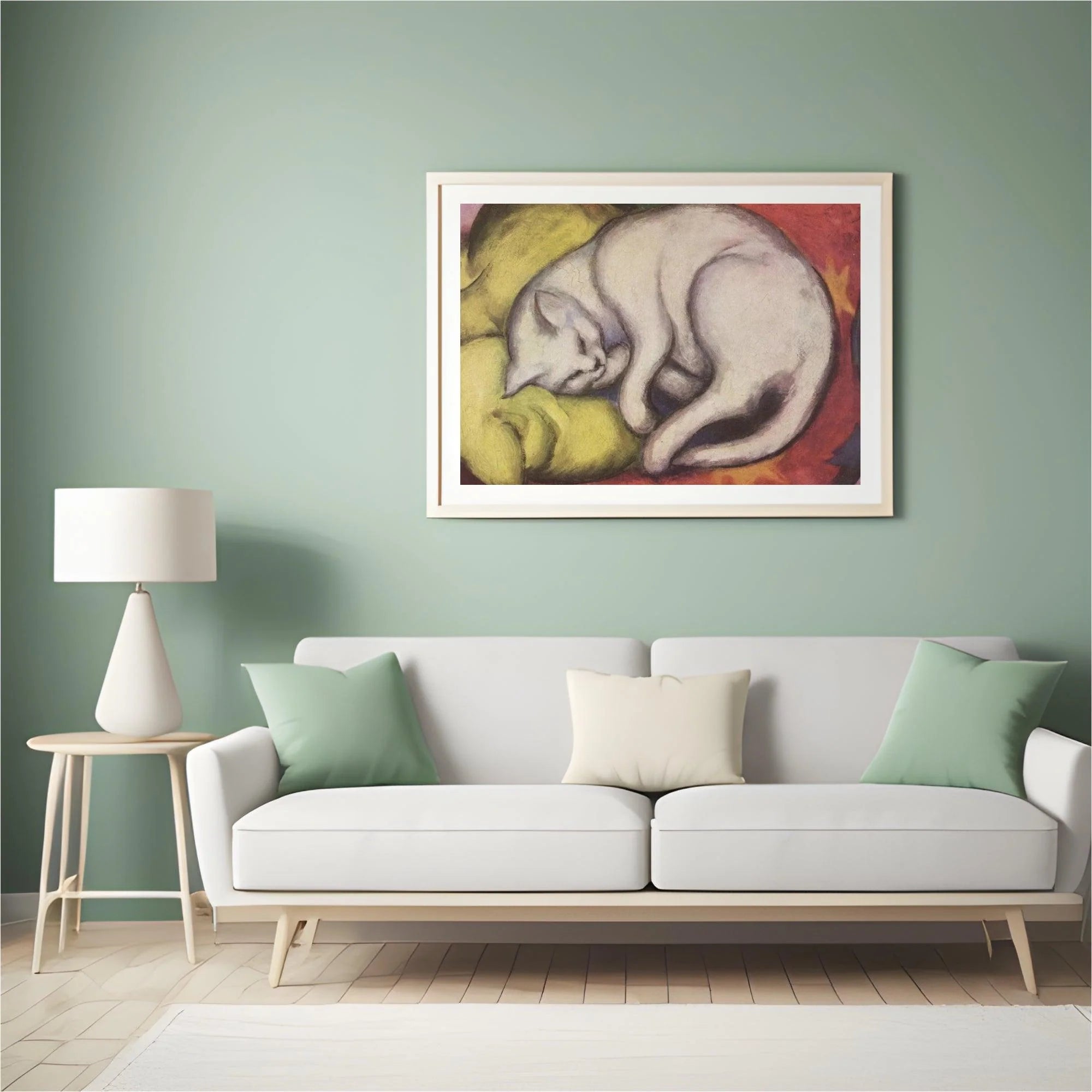 Diamond Painting - Chat sur un coussin jaune - SEOS®