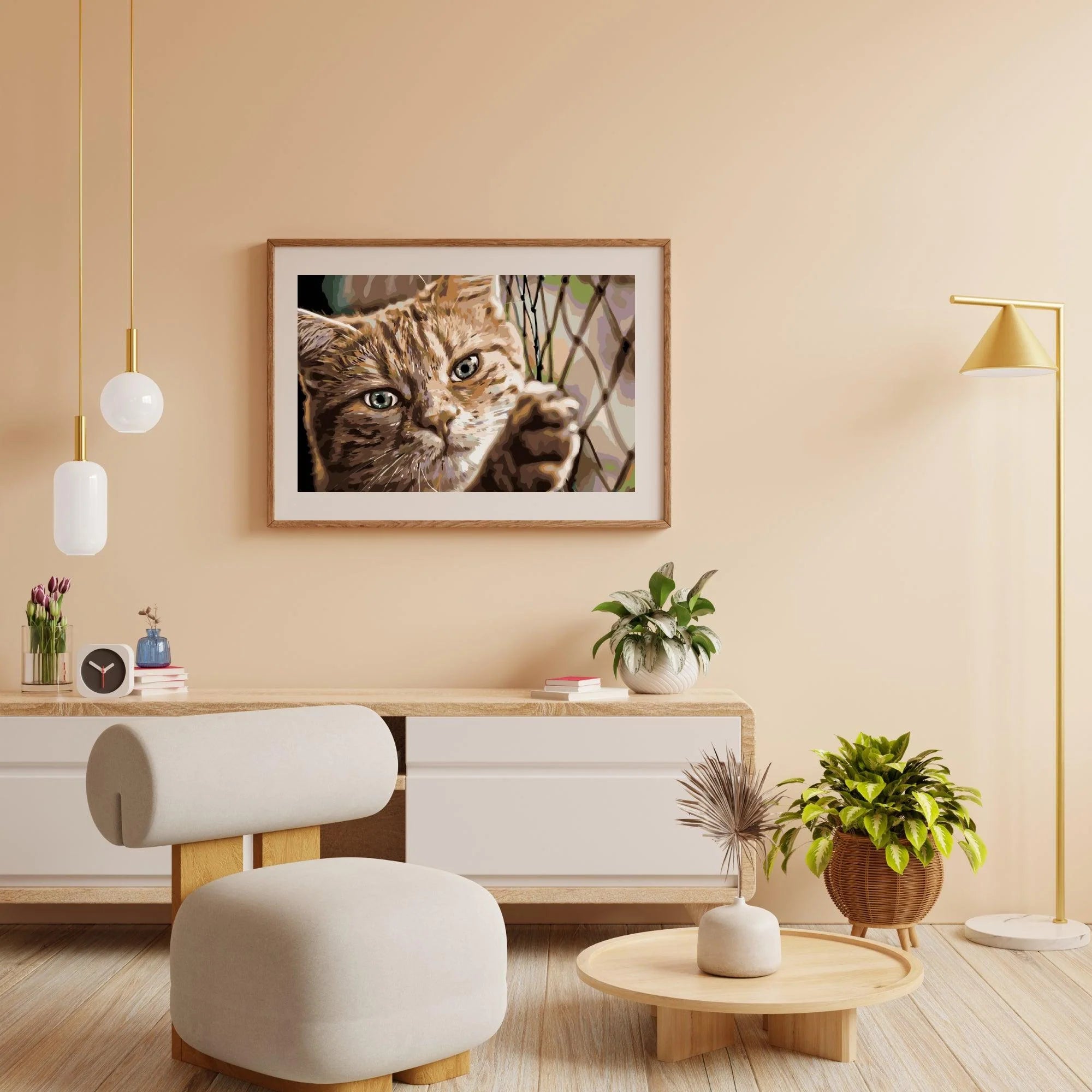 Diamond Painting - Chat sur la clôture - SEOS®