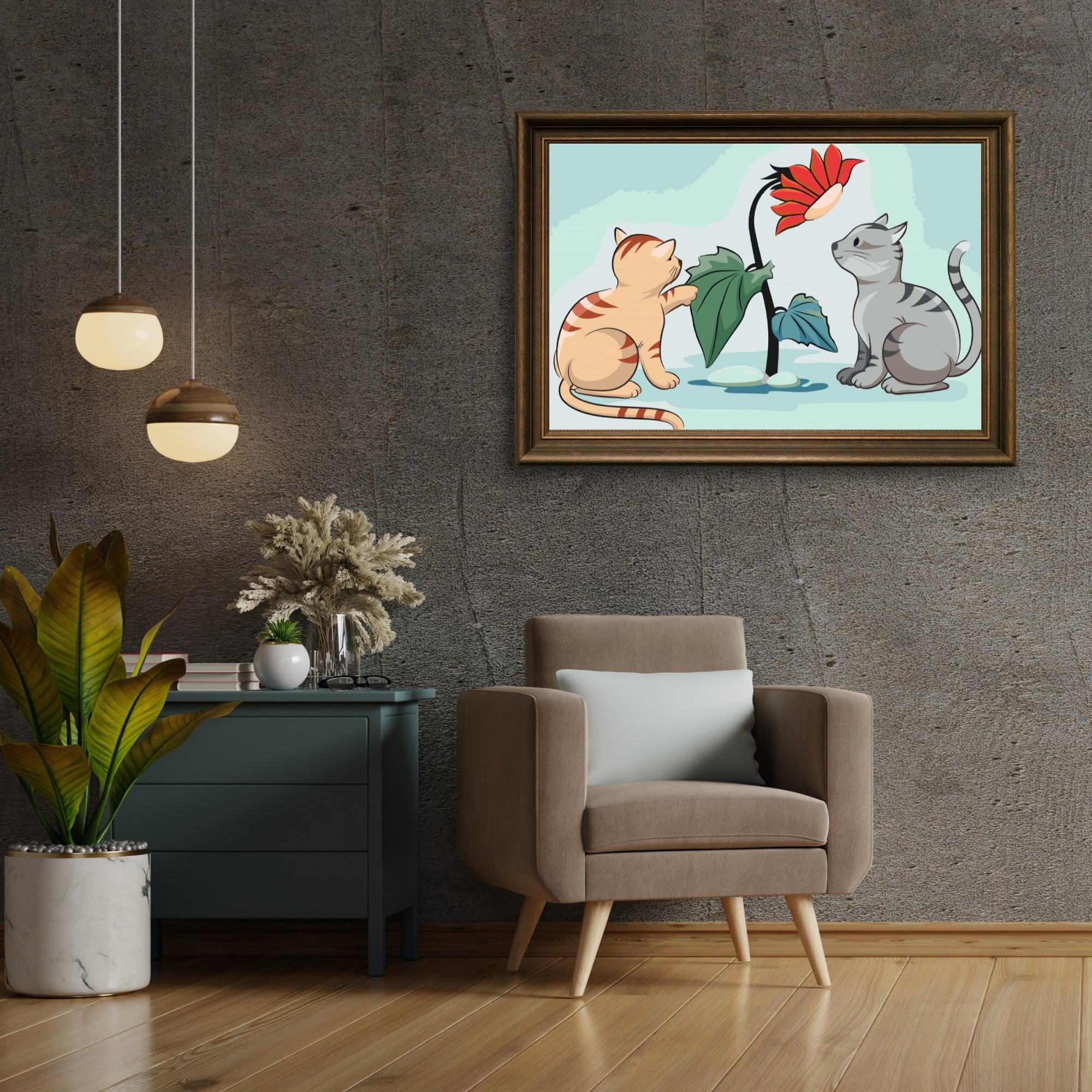 Diamond Painting - Chats et fleurs - SEOS®