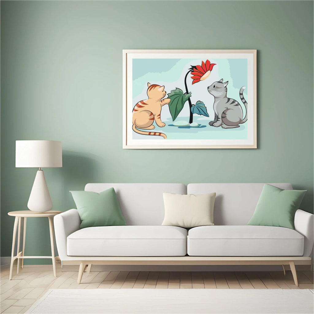 Diamond Painting - Chats et fleurs - SEOS®