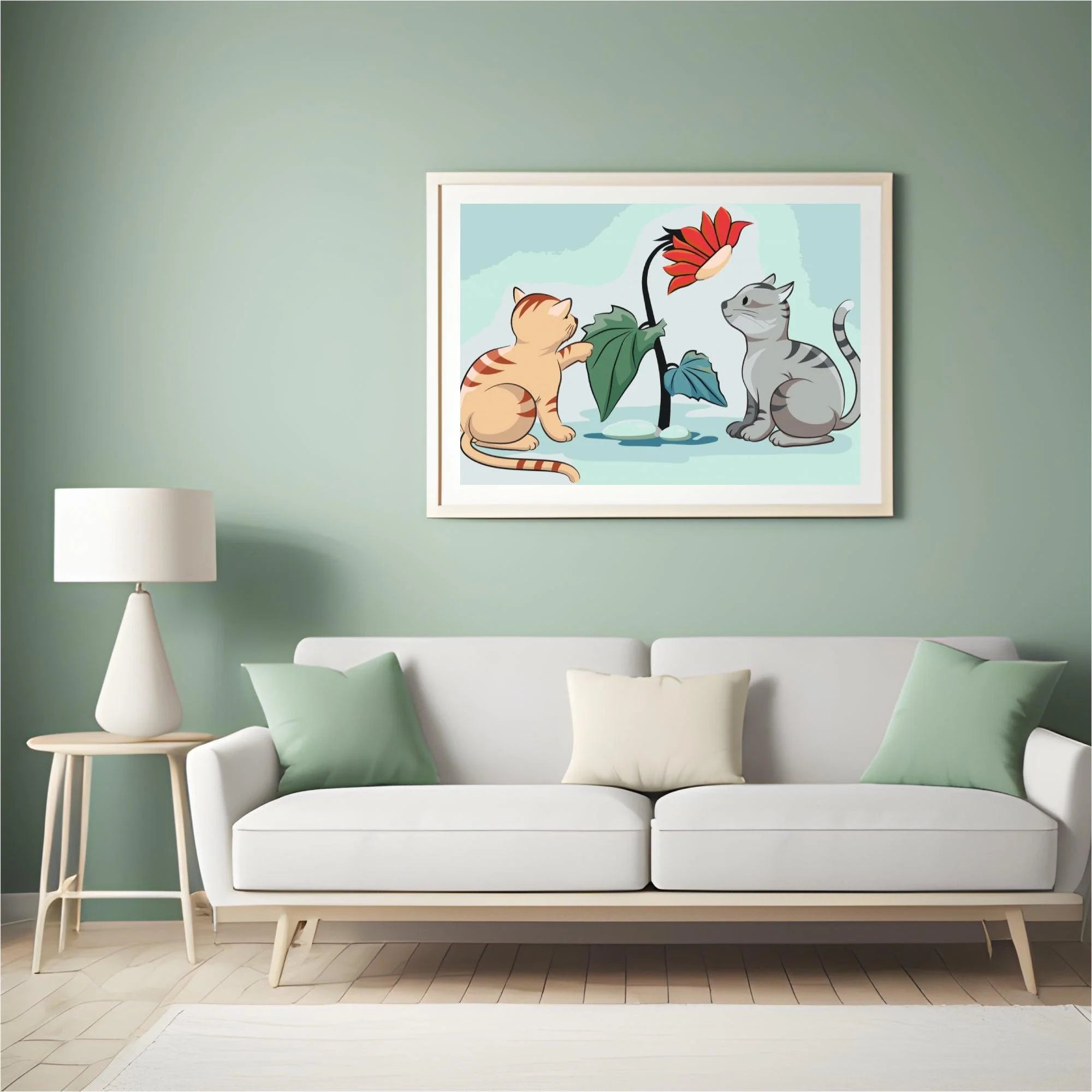 Diamond Painting - Chats et fleurs - SEOS®