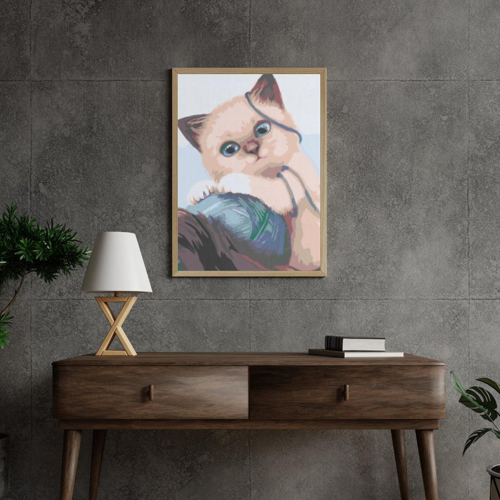 Diamond Painting - Chaton avec une balle - SEOS®