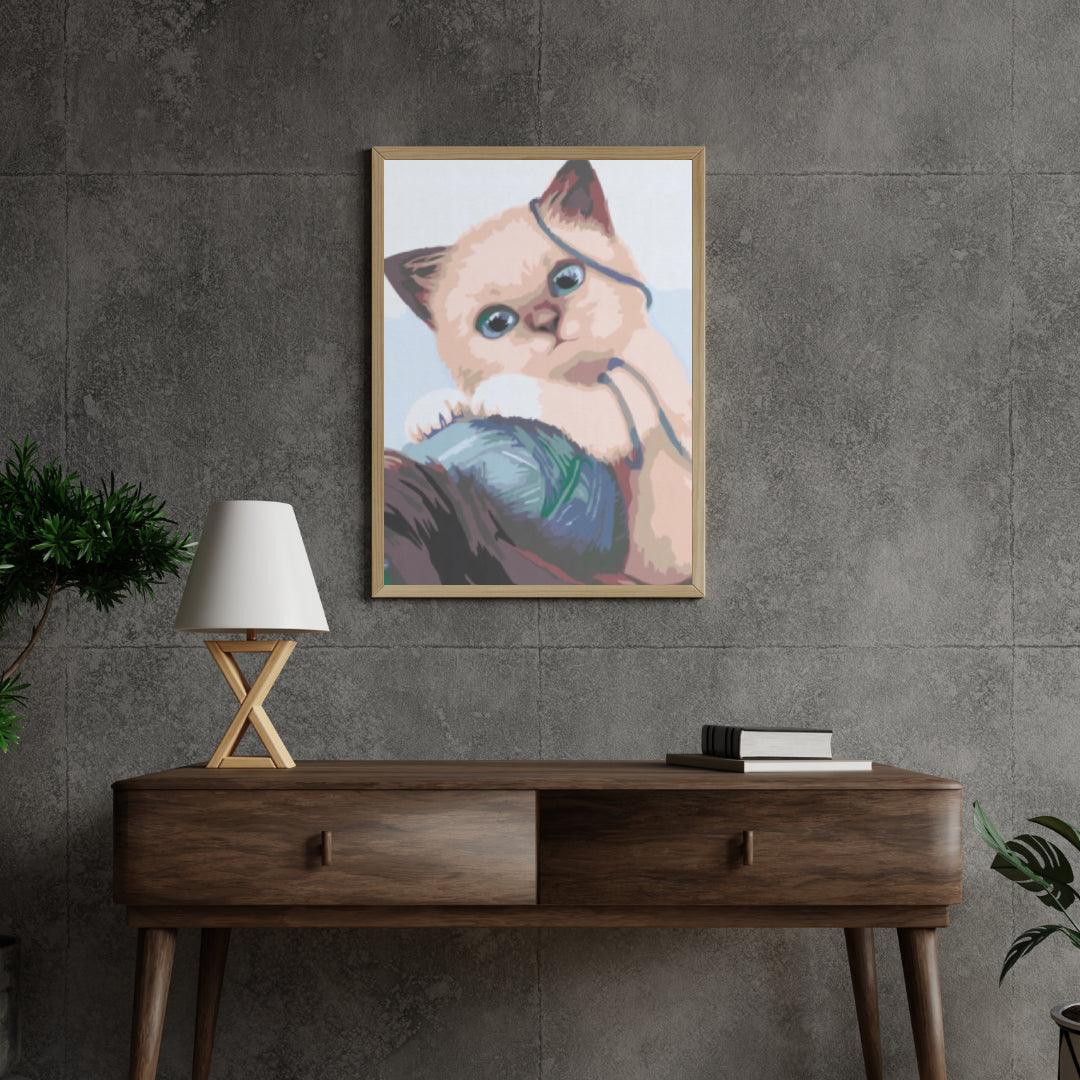 Diamond Painting - Chaton avec une balle - SEOS®