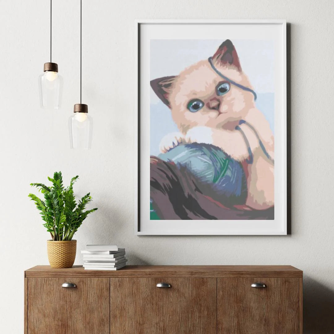 Diamond Painting - Chaton avec une balle - SEOS®