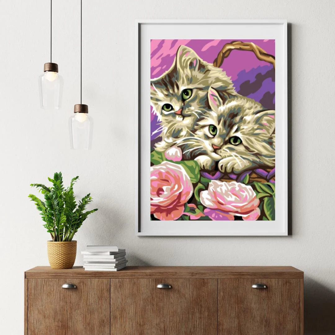 Diamond Painting - Kittens dans le panier - SEOS®