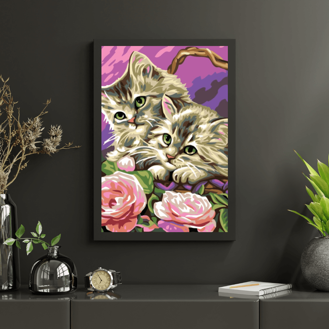 Diamond Painting - Kittens dans le panier - SEOS®