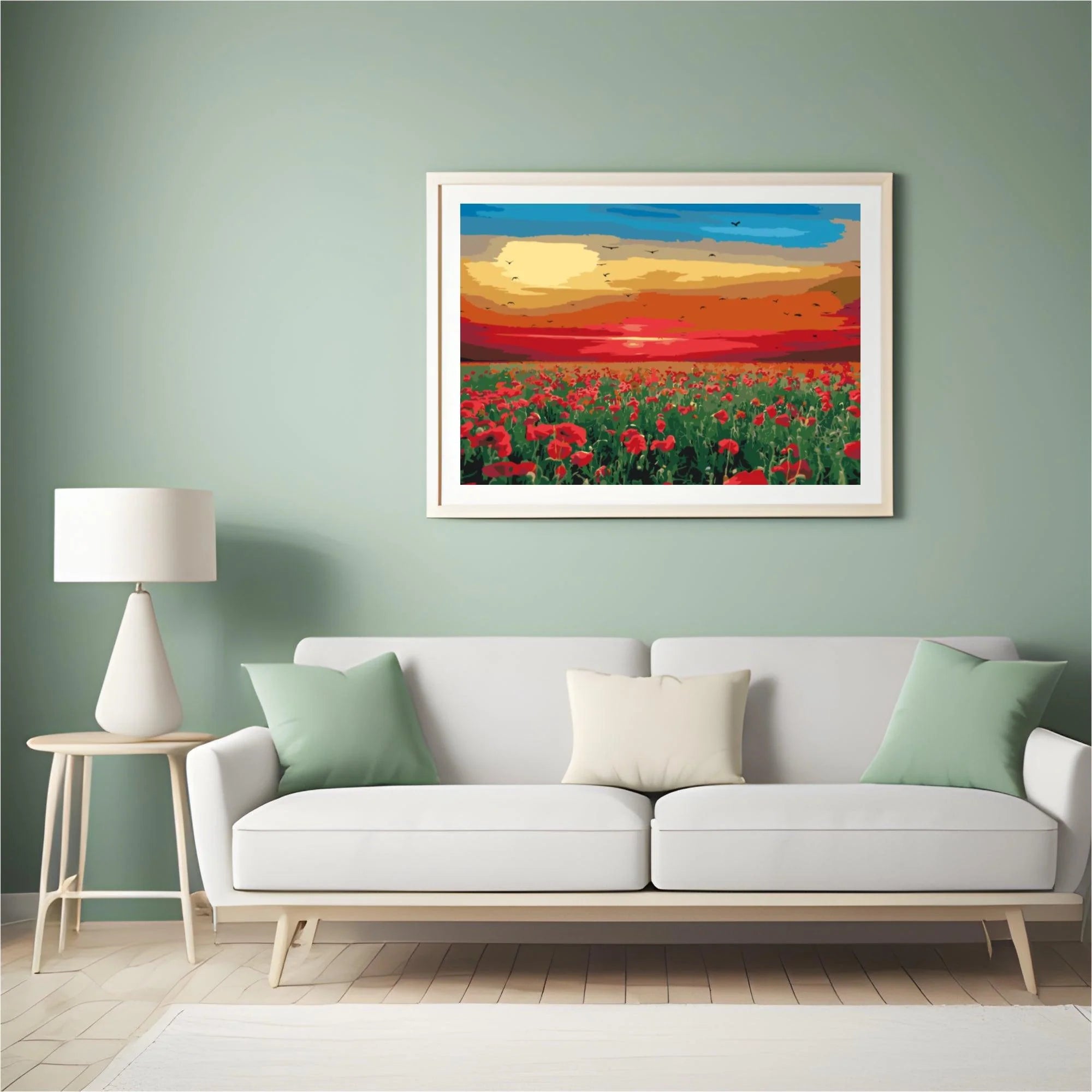 Diamond Painting - Champ de coquelicots au coucher du soleil - SEOS Shop ®
