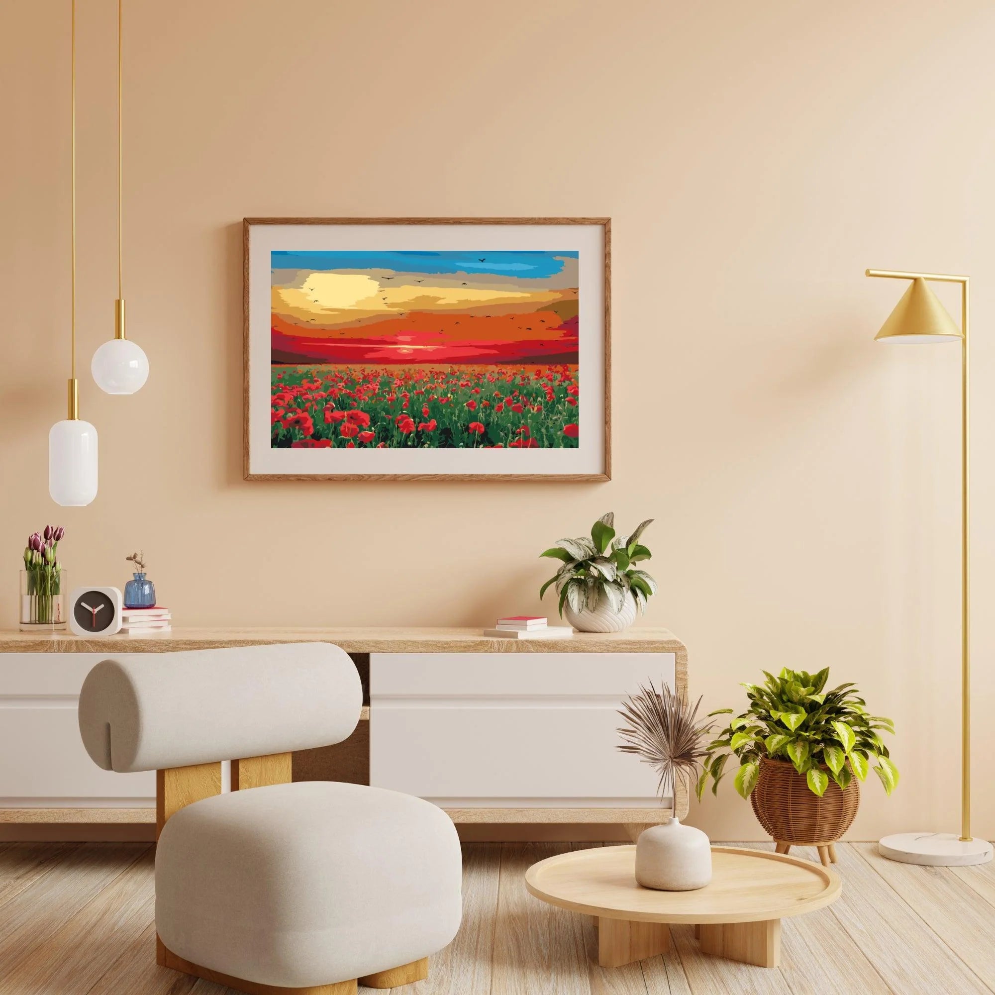 Diamond Painting - Champ de coquelicots au coucher du soleil - SEOS Shop ®