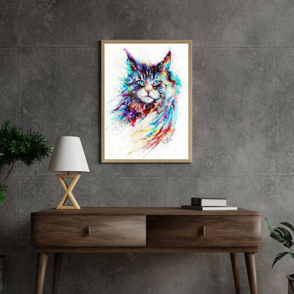 Diamond Painting - Chat Aquarelle Coloré - SEOS®