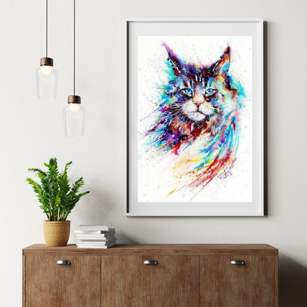 Diamond Painting - Chat Aquarelle Coloré - SEOS®