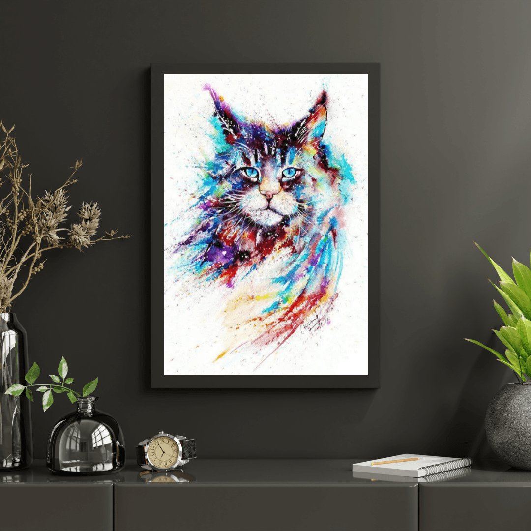 Diamond Painting - Chat Aquarelle Coloré - SEOS®