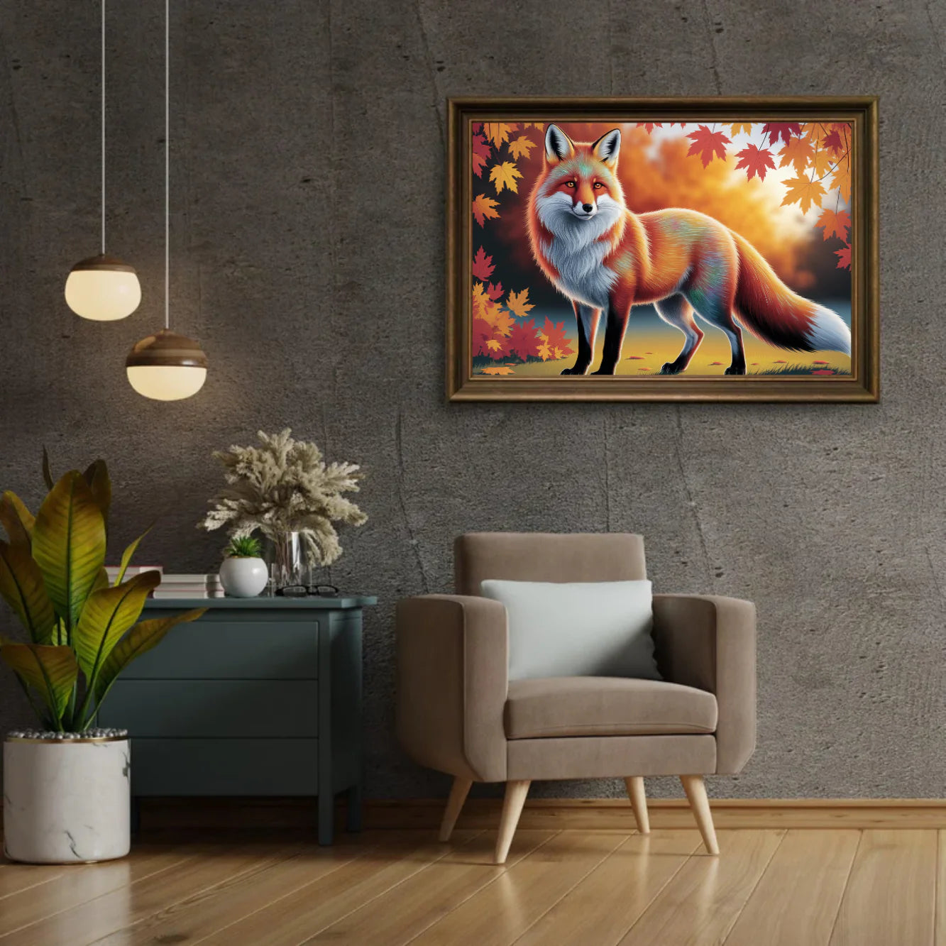 Diamond Painting - Renard coloré avec un pelage fluide