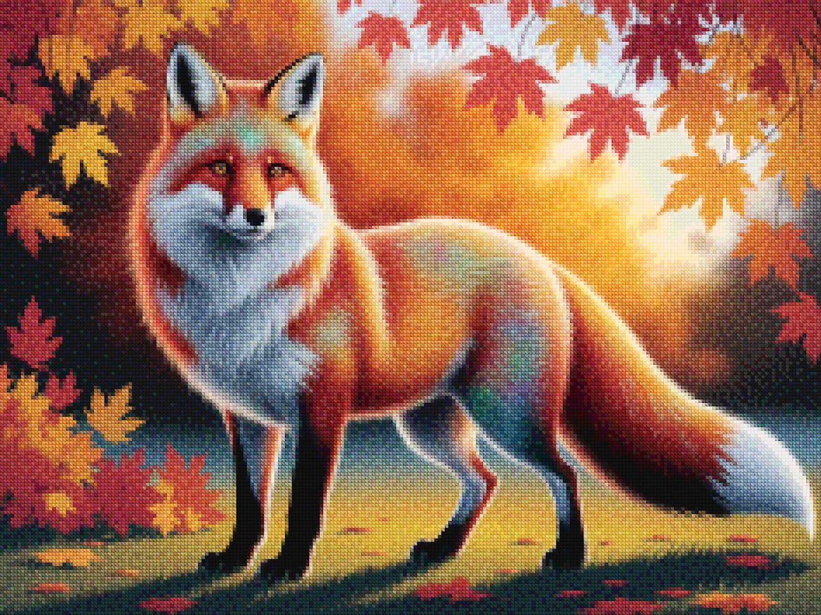 Diamond Painting - Renard coloré avec un pelage fluide