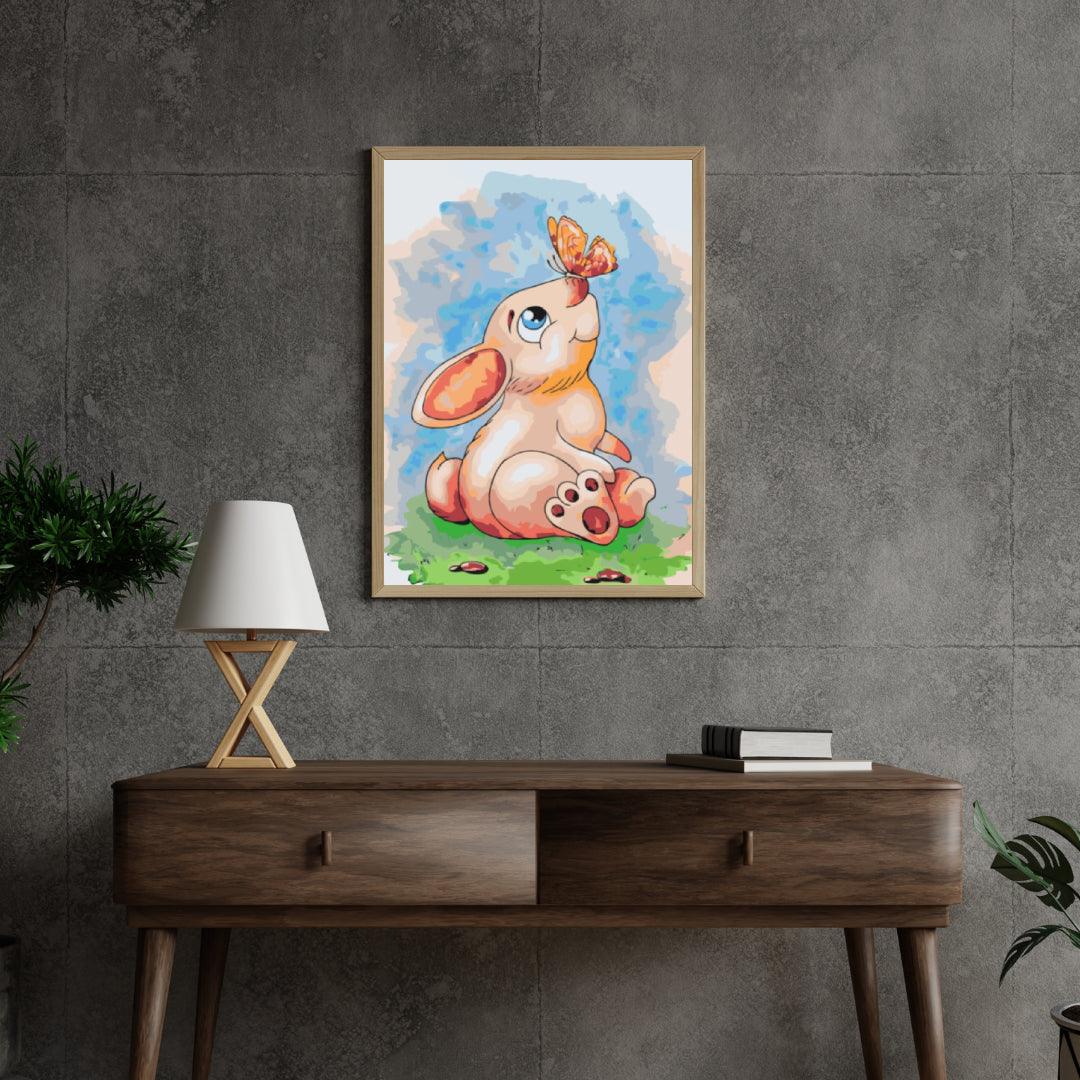 Diamond Painting - Lapin avec un papillon sur son nez - SEOS®