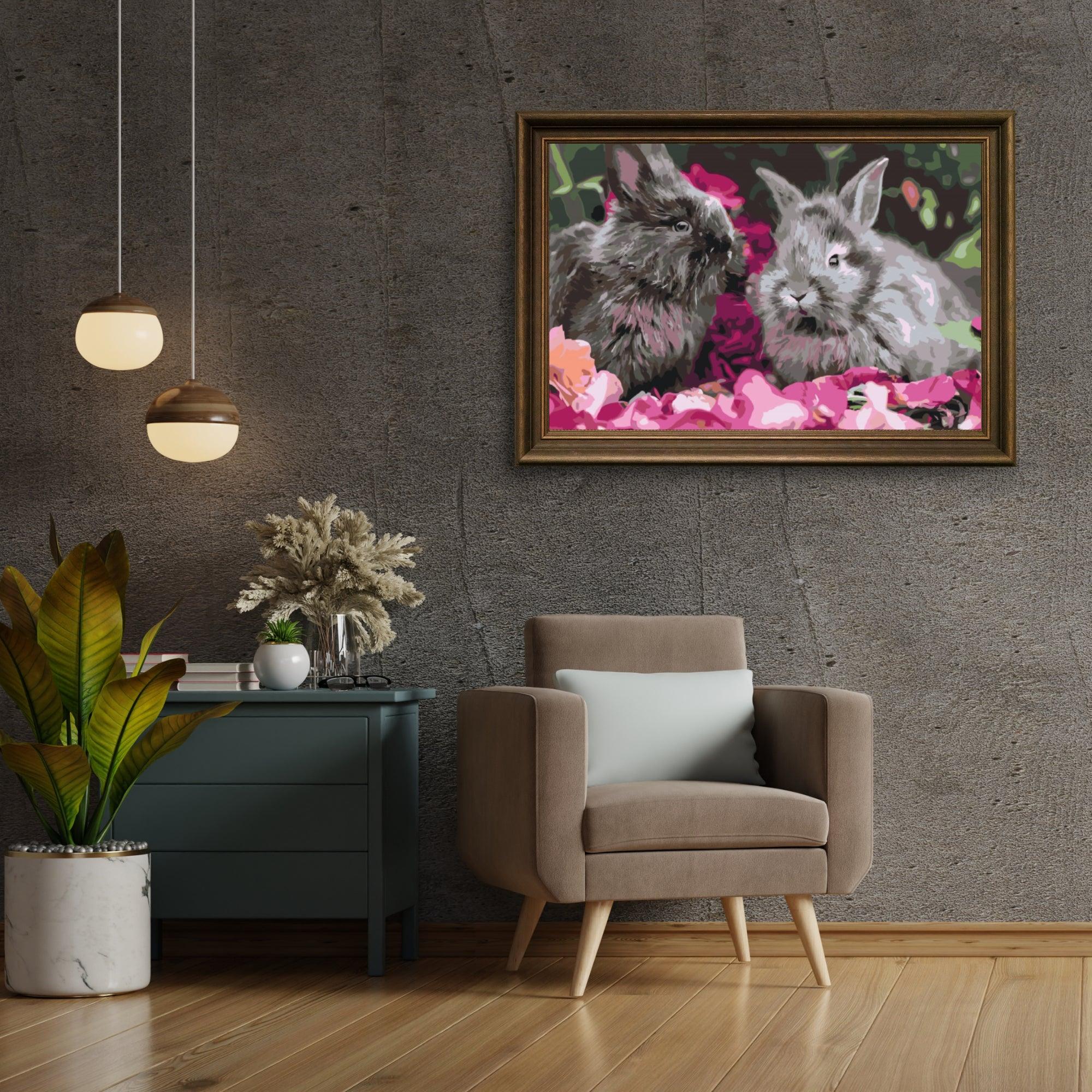Diamond Painting - Lapins entre les fleurs - SEOS®