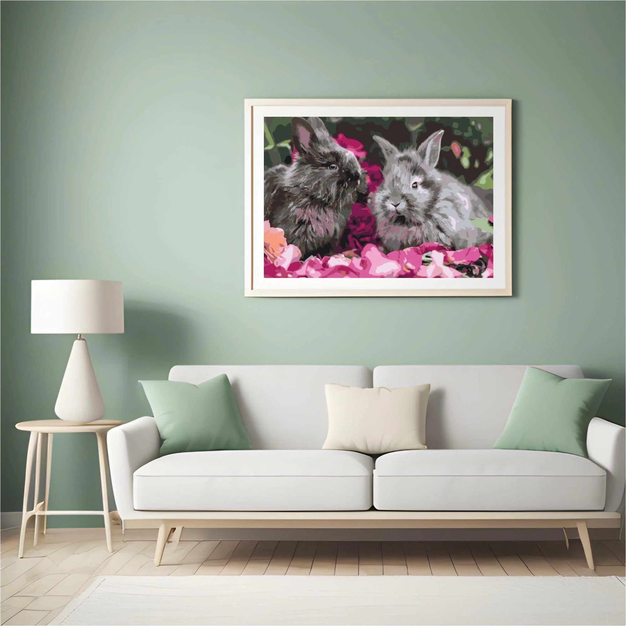 Diamond Painting - Lapins entre les fleurs - SEOS®