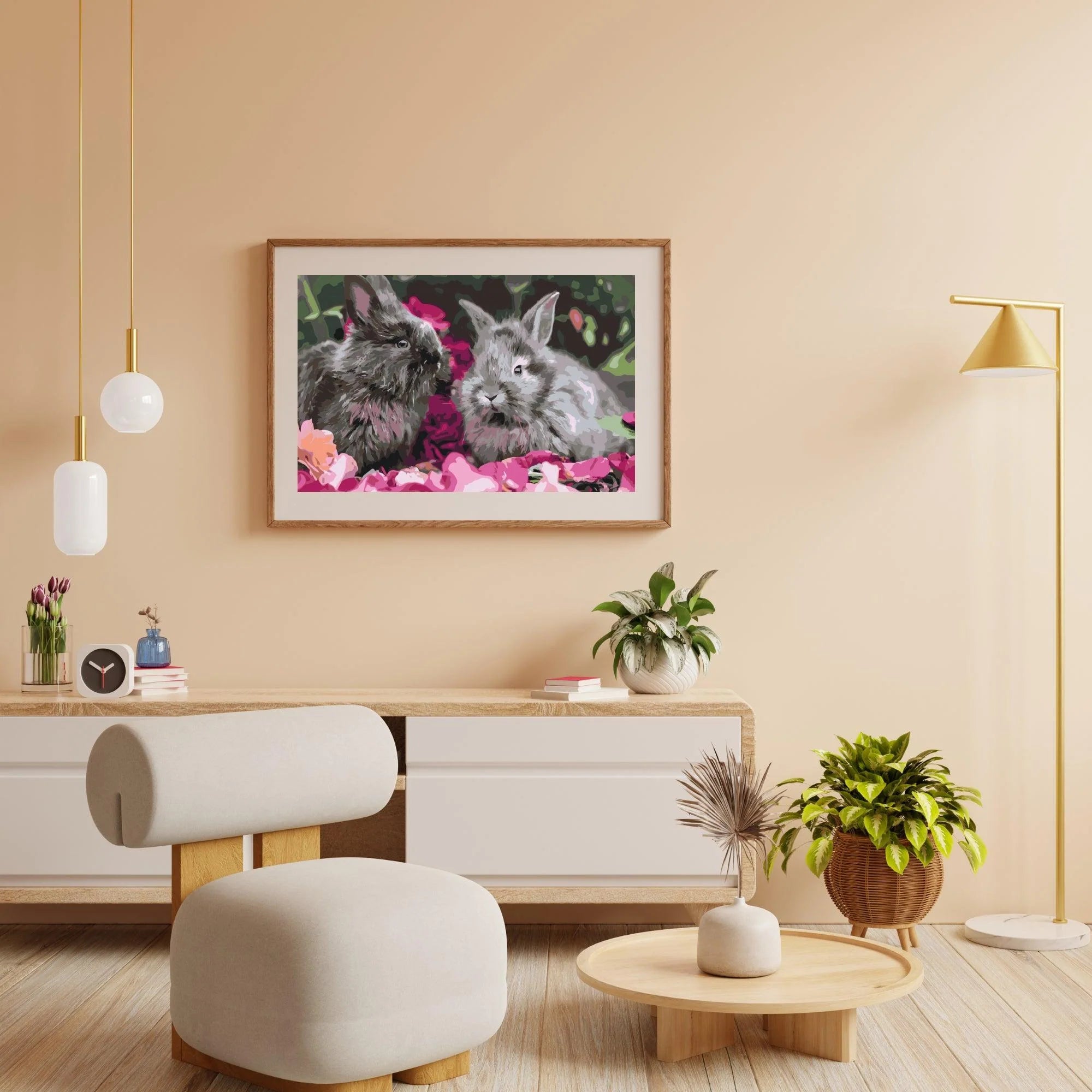 Diamond Painting - Lapins entre les fleurs - SEOS®
