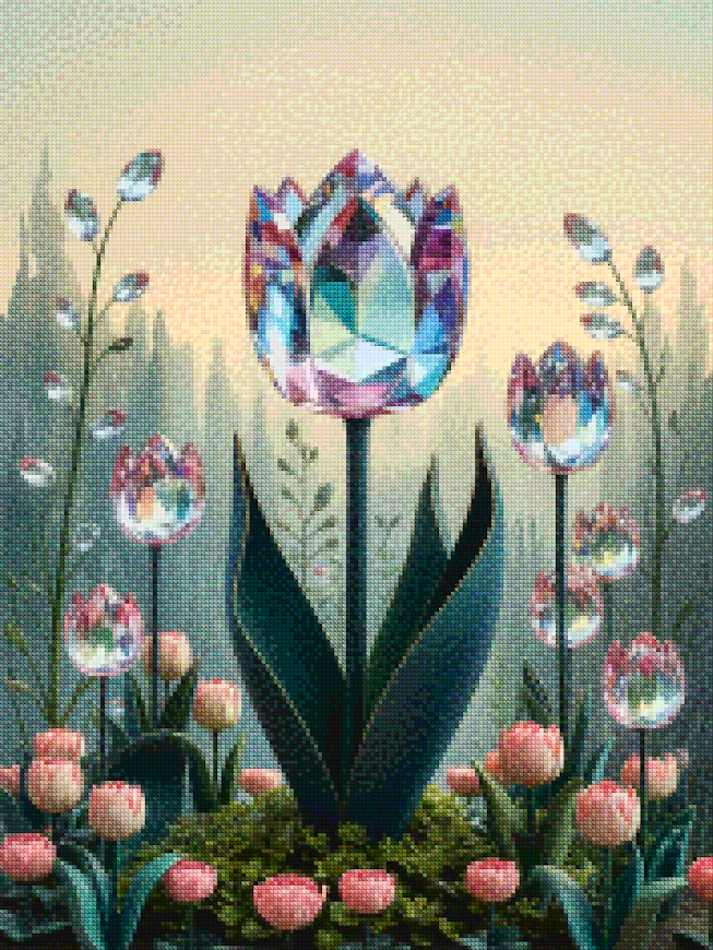 Diamond Painting - Tulipe cristalline en fleurs V1