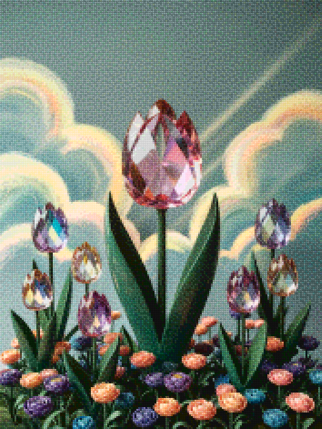 Diamond Painting - Tulipe en cristal fleur V2