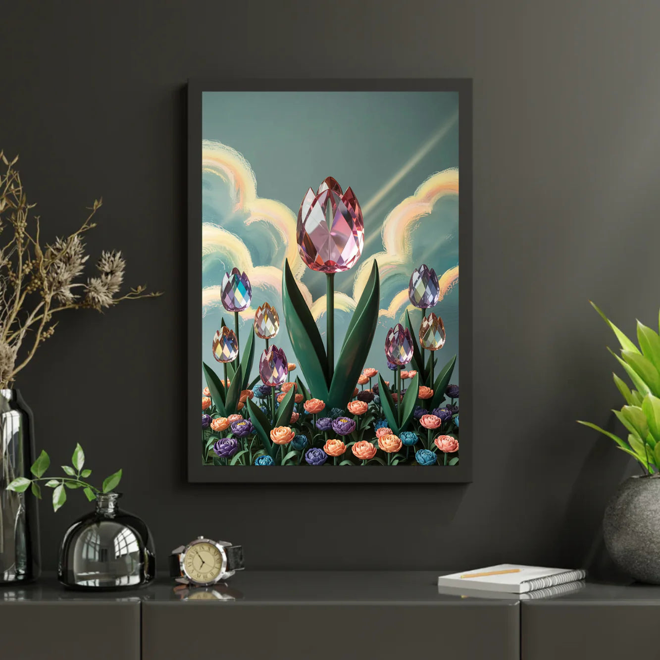 Diamond Painting - Tulipe en cristal fleur V2