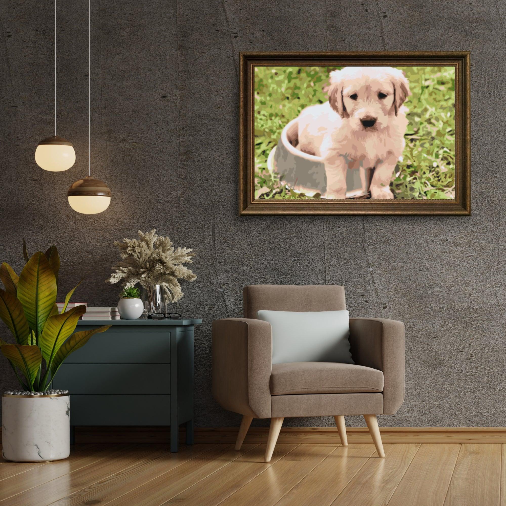 Diamond Painting - Labrador dans un bol - SEOS®