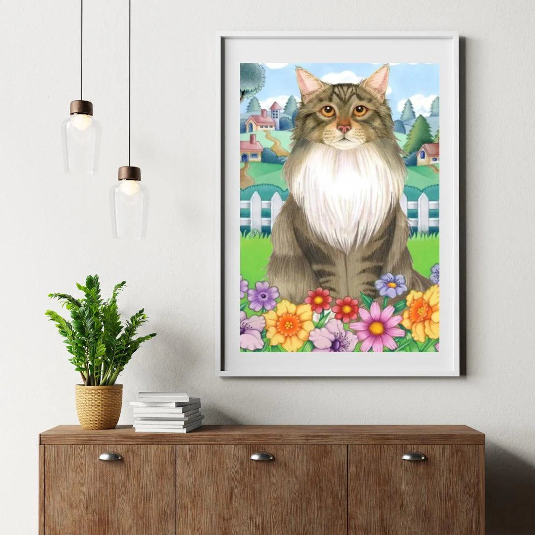 Diamond Painting - Printemps Maine Coon