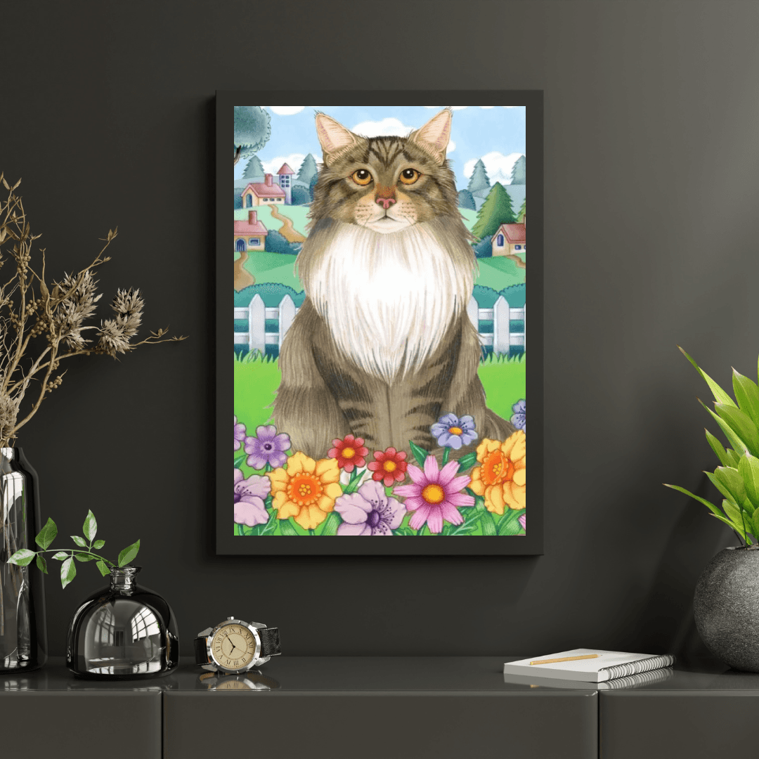 Diamond Painting - Printemps Maine Coon