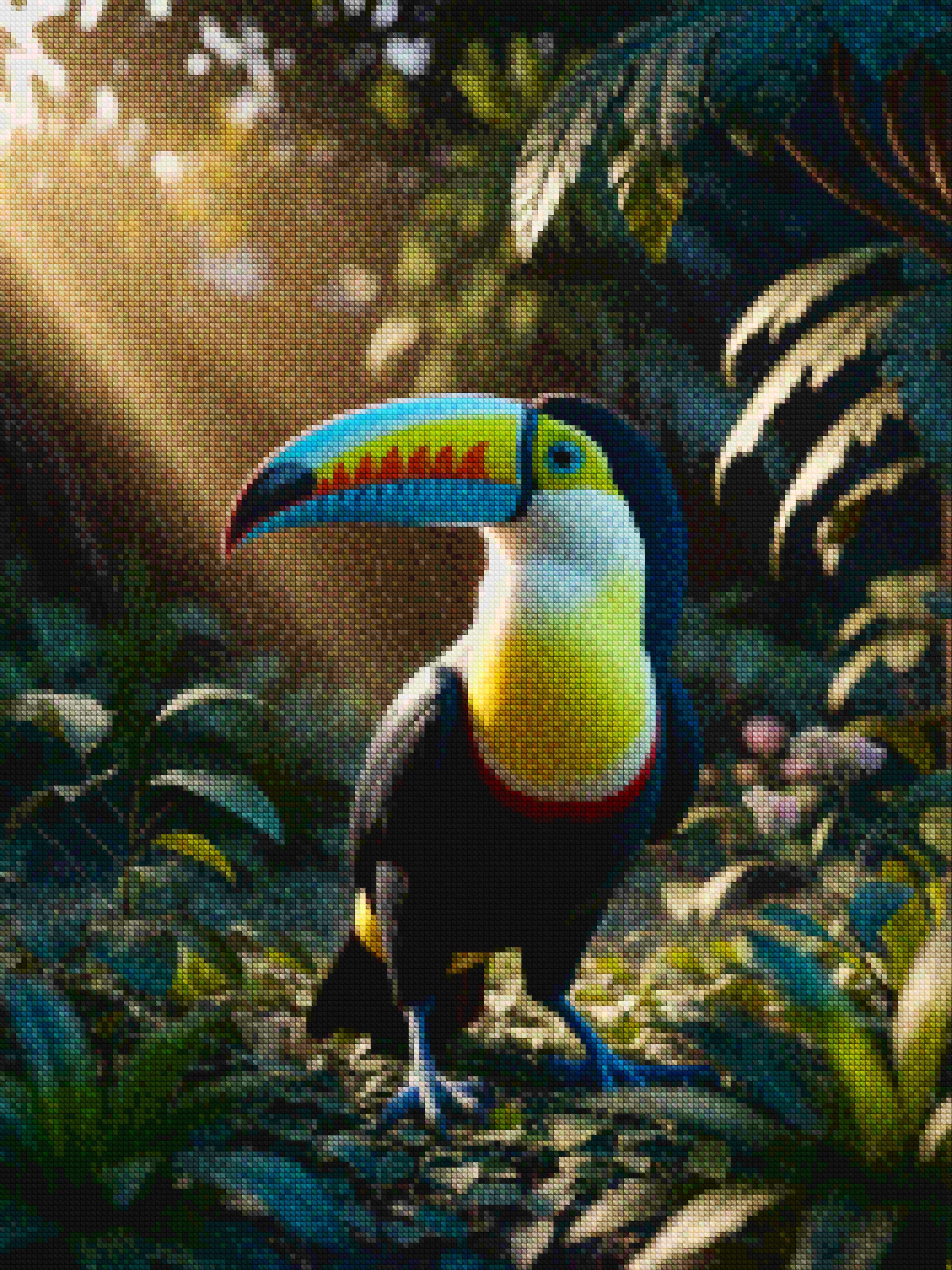 Diamond Painting - Toucan vivant dans une forêt tropicale