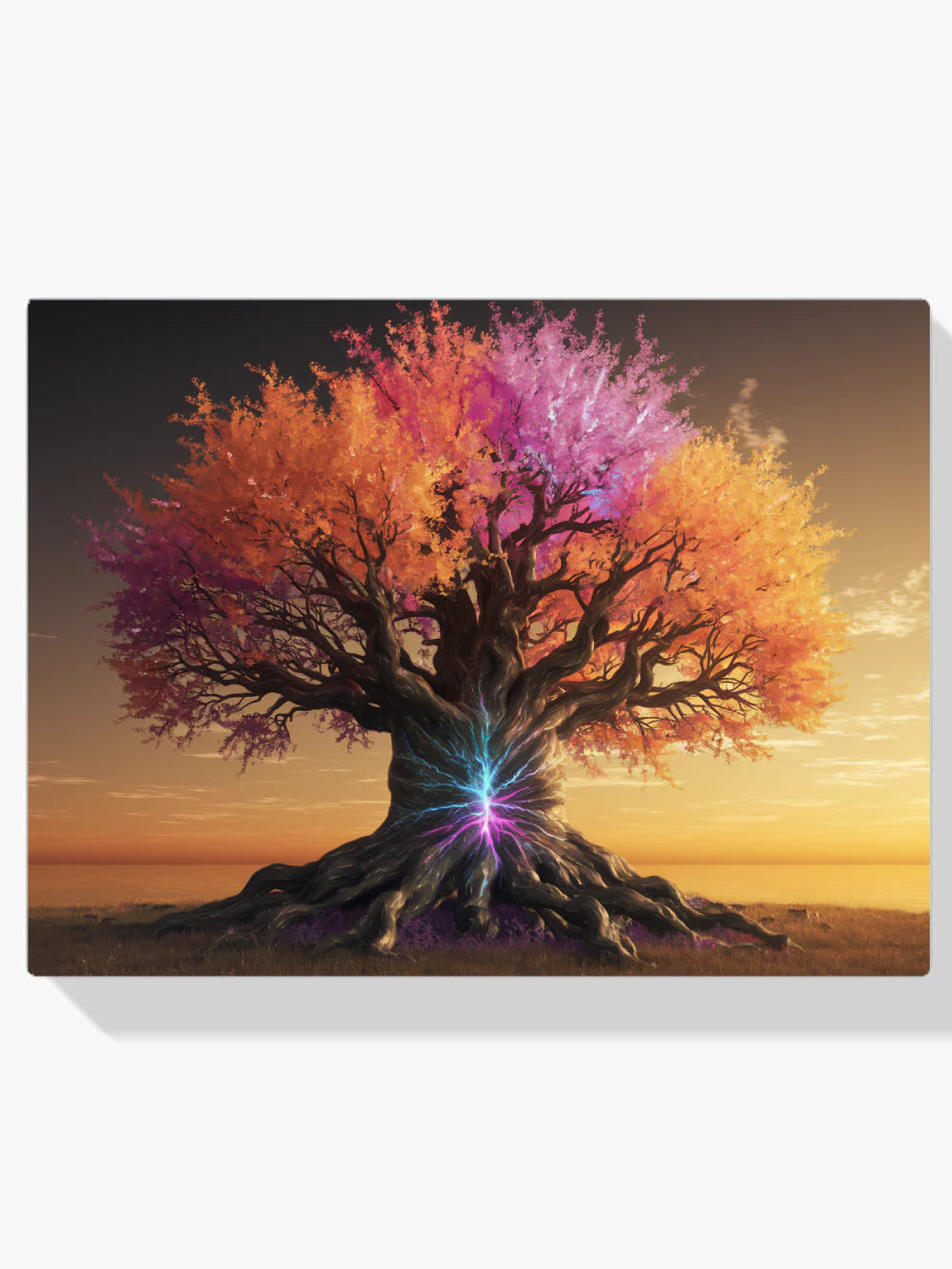 Diamond Painting - Arbre de vie avec des feuilles colorées