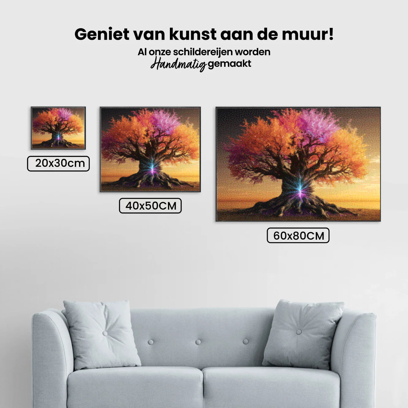 Diamond Painting - Arbre de vie avec des feuilles colorées
