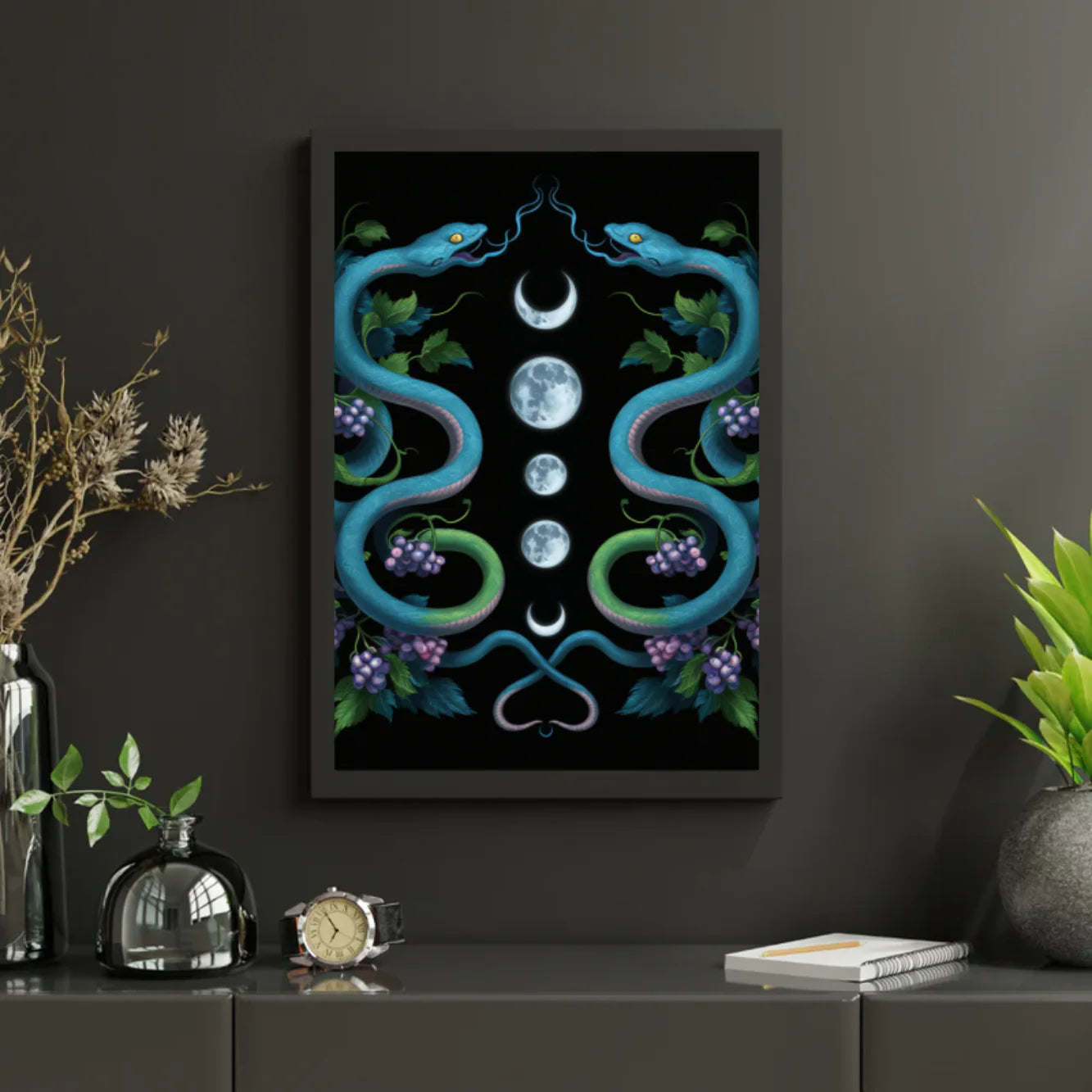 Diamond Painting - Phases de la lune des serpents jumeaux