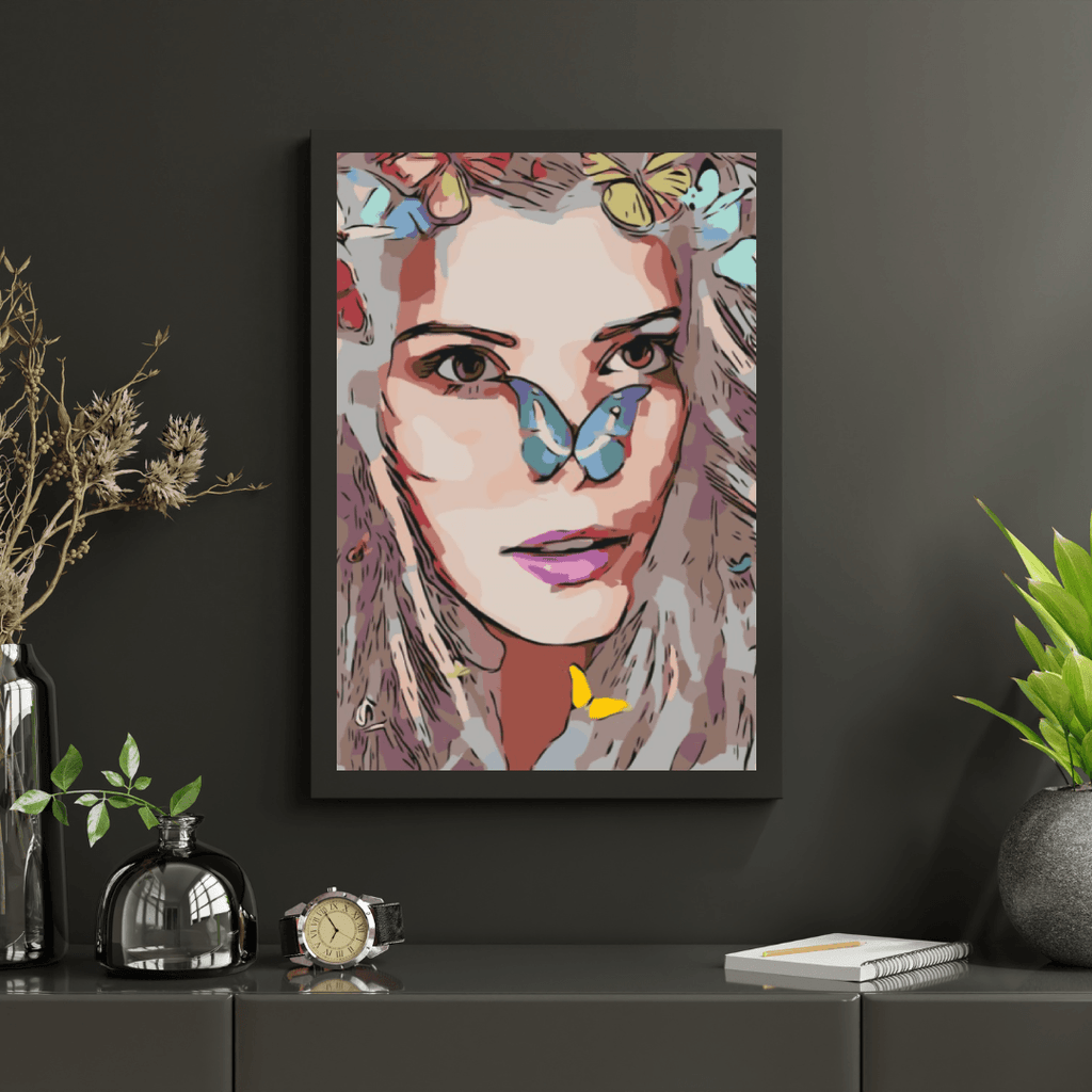 Diamond Painting - Fille avec des papillons - SEOS Shop ®