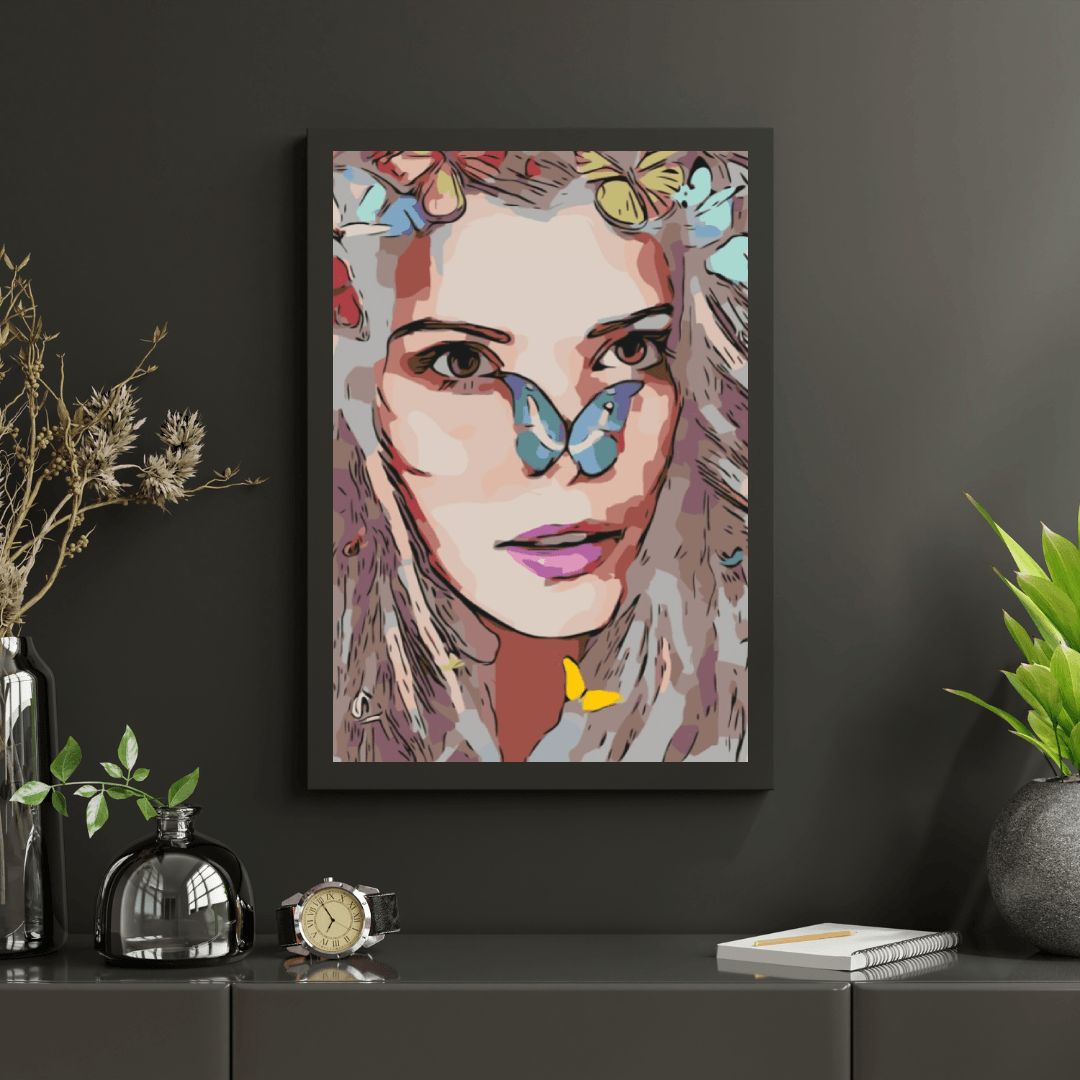 Diamond Painting - Fille avec des papillons - SEOS Shop ®