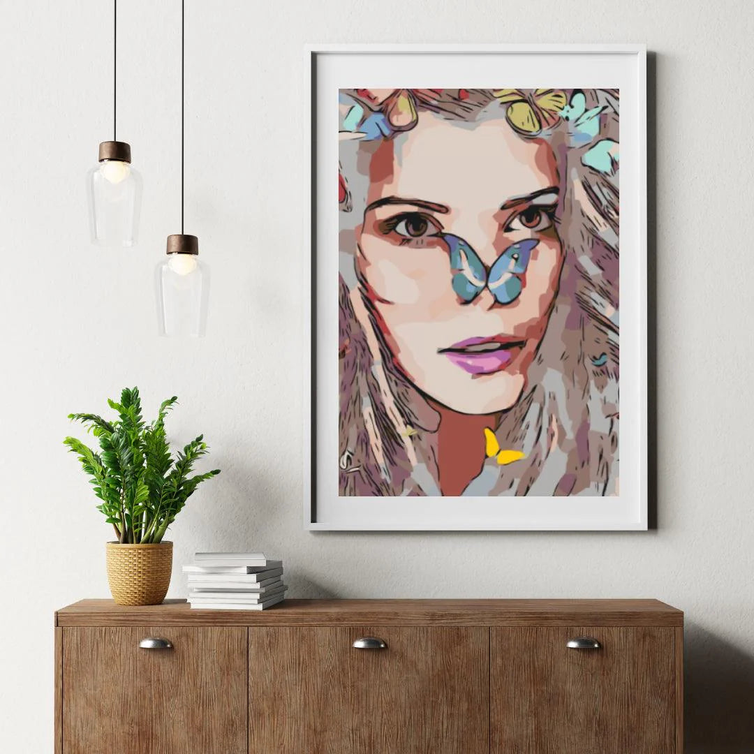 Diamond Painting - Fille avec des papillons - SEOS Shop ®