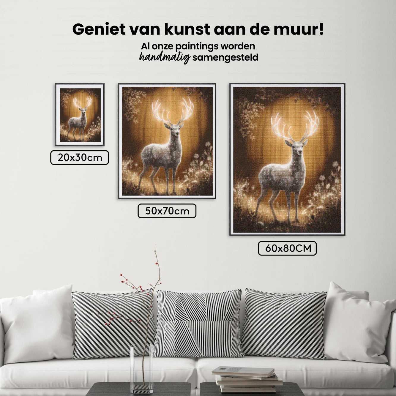 Diamond Painting - Cerf mystérieux avec des bois lumineux