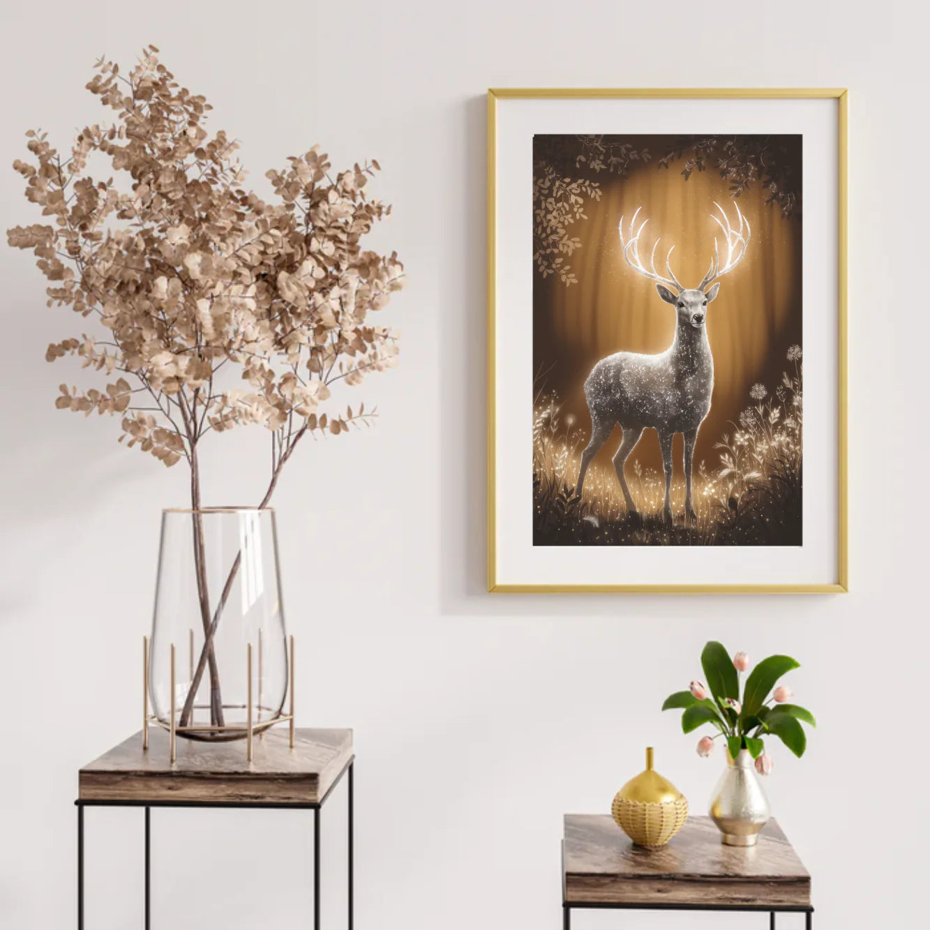 Diamond Painting - Cerf mystérieux avec des bois lumineux