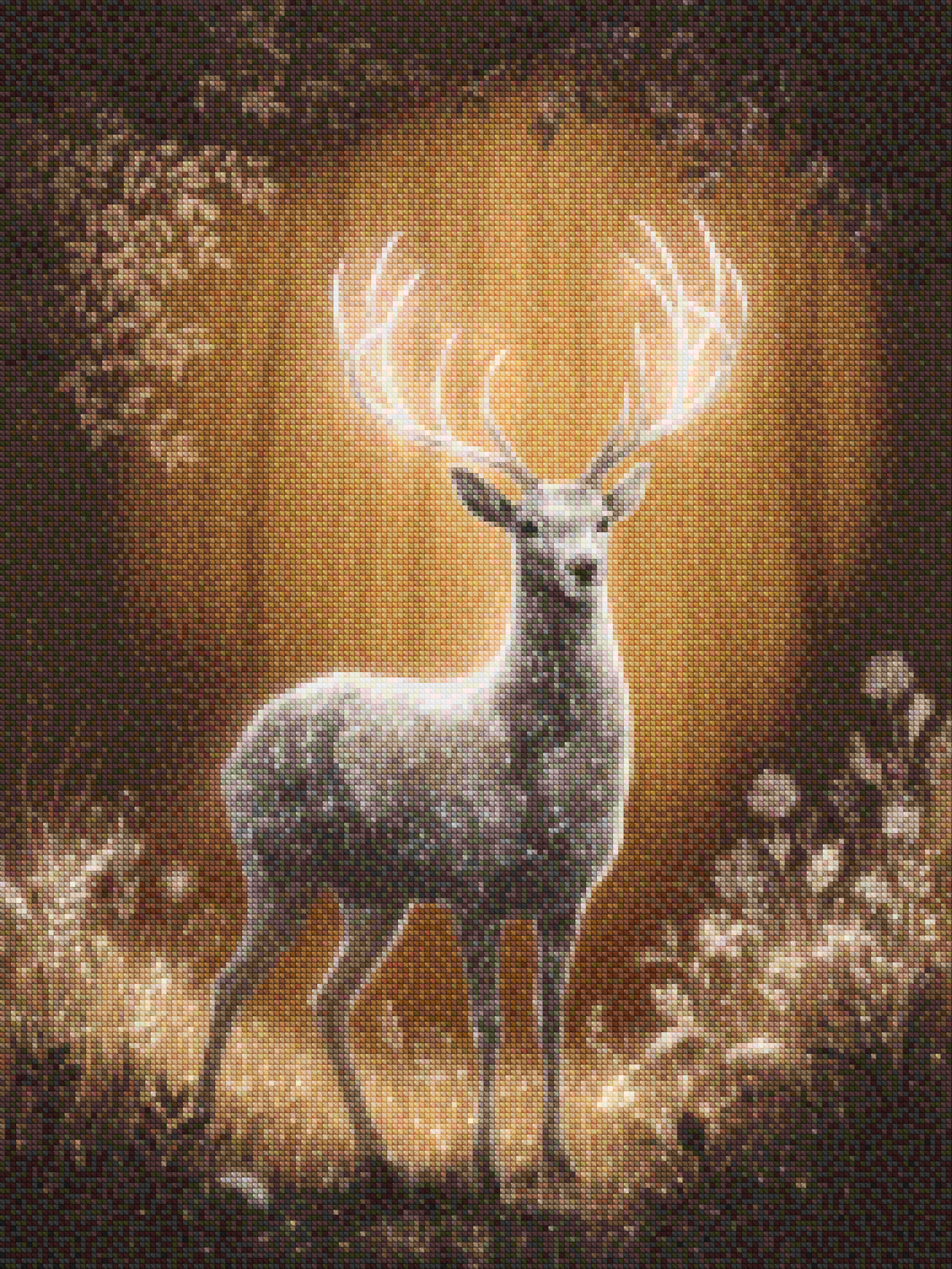 Diamond Painting - Cerf mystérieux avec des bois lumineux