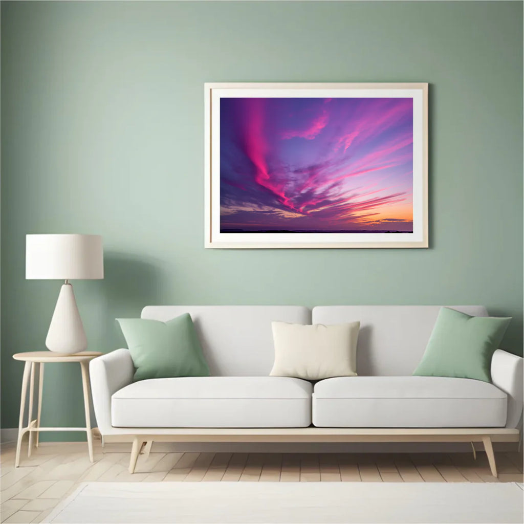 Diamond Painting - Nuages violets et roses au coucher du soleil
