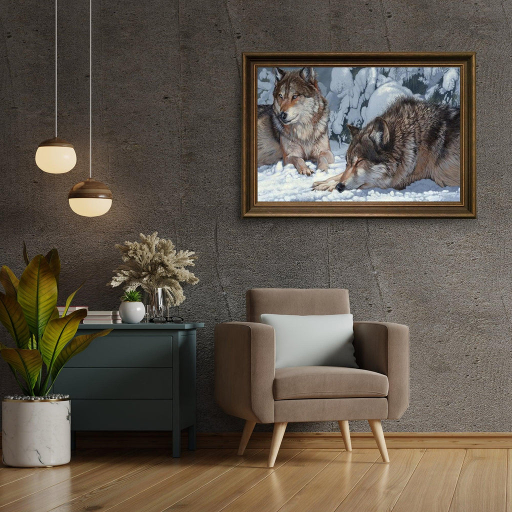 Diamond Painting - Peaceful Greys : Loup Captivant