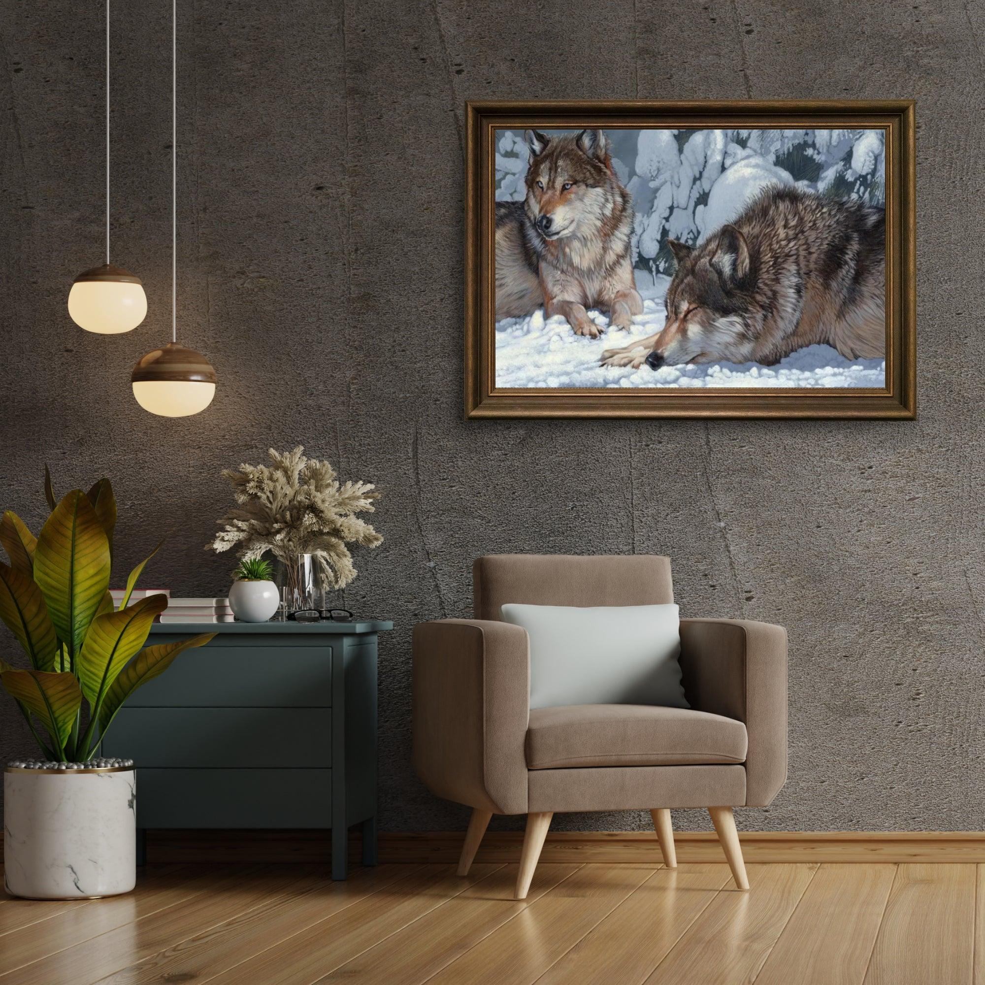 Diamond Painting - Peaceful Greys : Loup Captivant