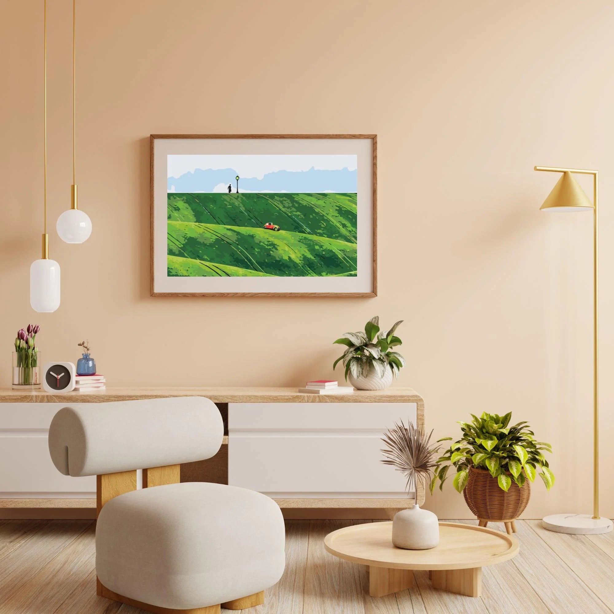 Diamond Painting - Voiture rouge dans les collines - SEOS Shop ®