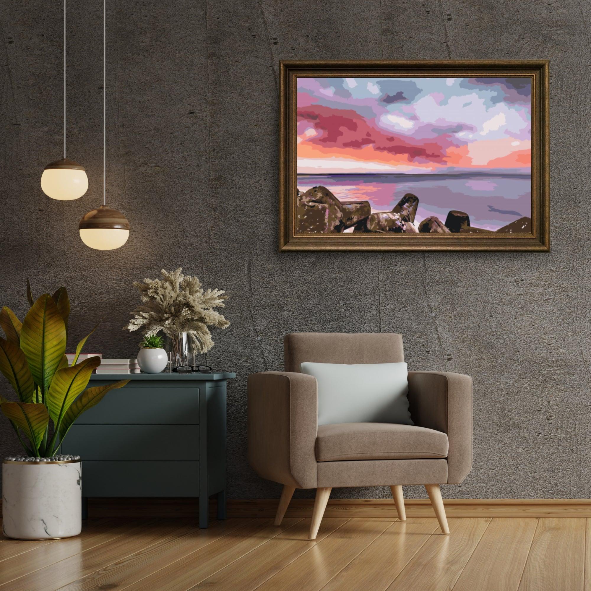 Diamond Painting - Coucher de soleil rouge sur la mer - SEOS Shop ®