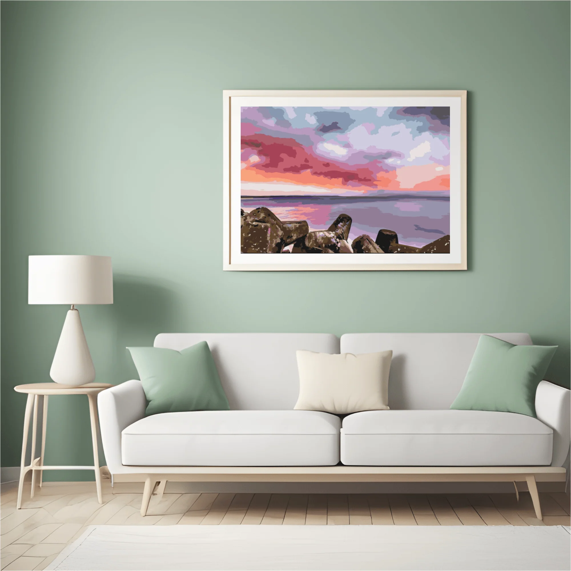 Diamond Painting - Coucher de soleil rouge sur la mer - SEOS Shop ®