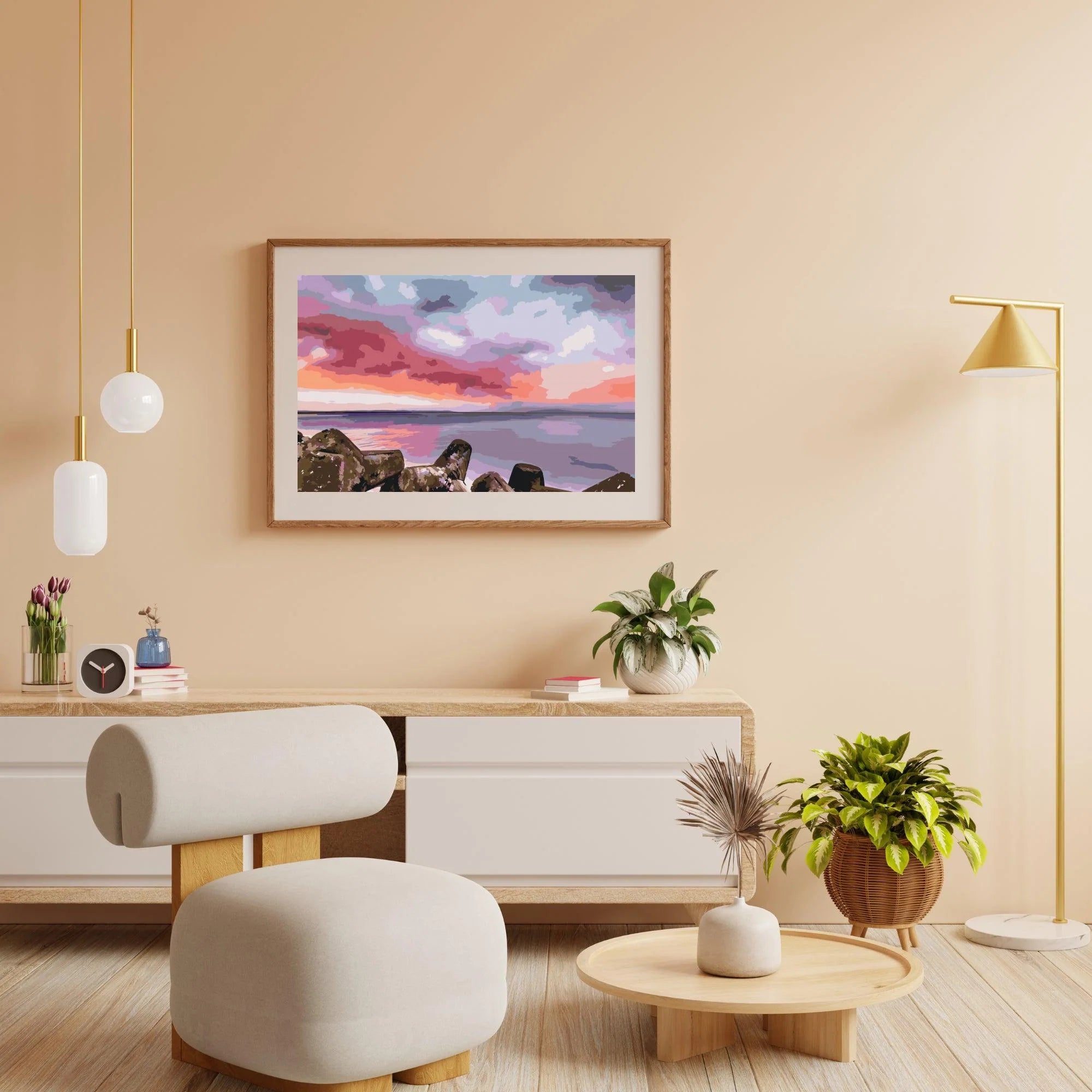 Diamond Painting - Coucher de soleil rouge sur la mer - SEOS Shop ®