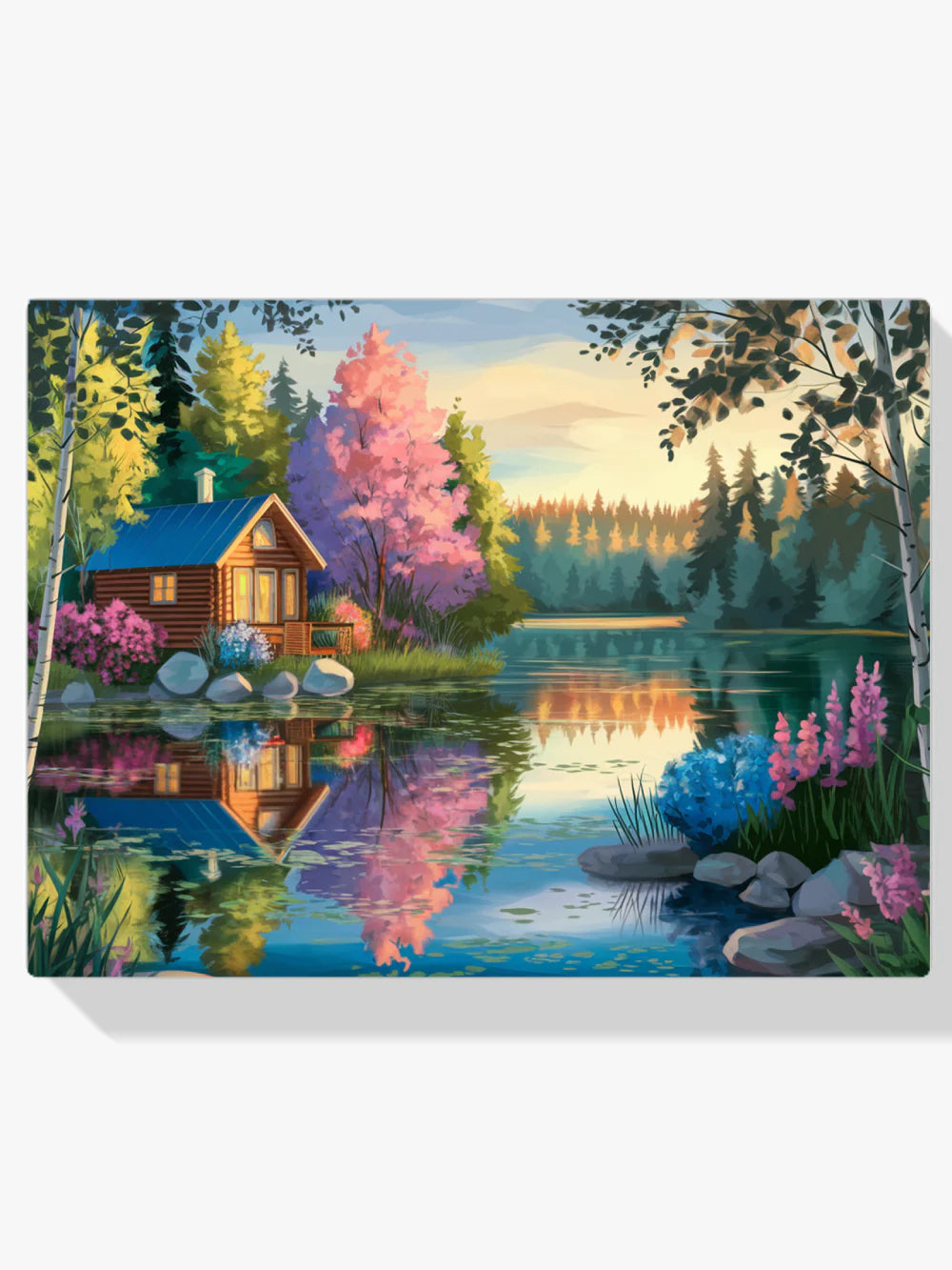 Diamond Painting -  Cabane tranquille au bord du lac