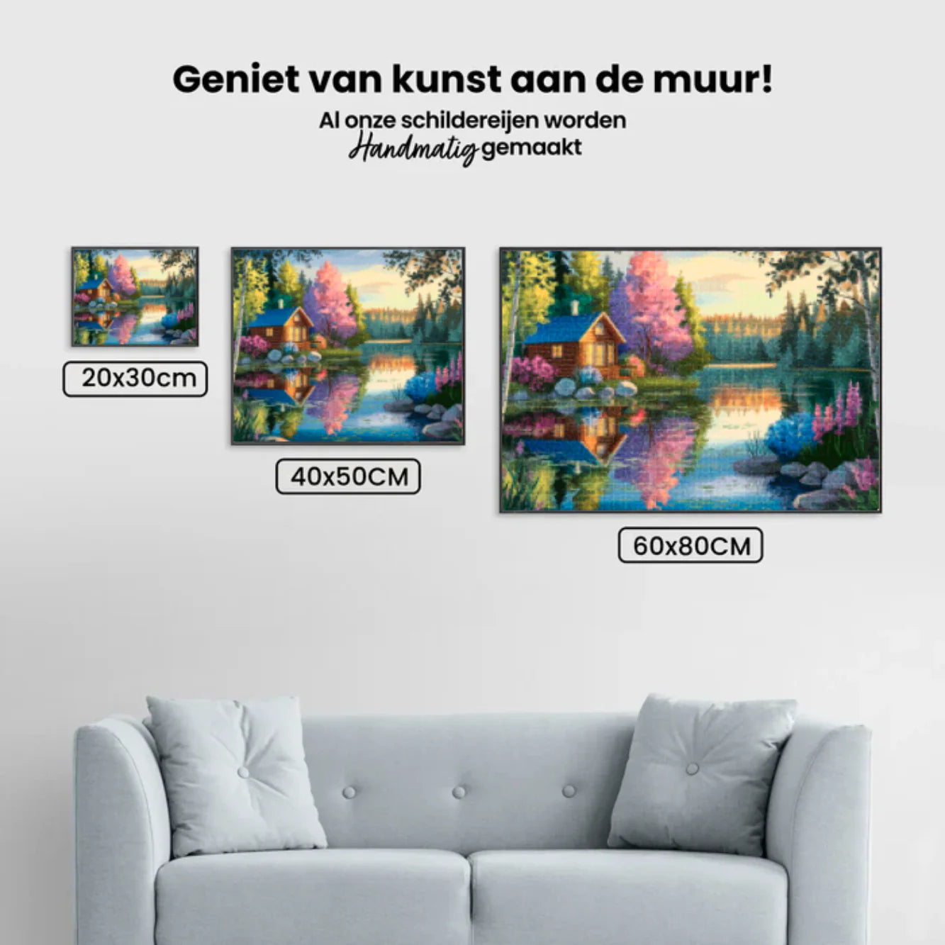 Diamond Painting -  Cabane tranquille au bord du lac