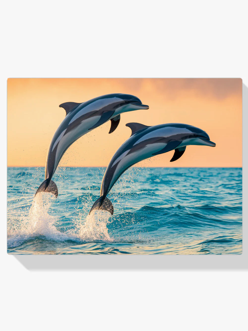 Diamond Painting - Duo de dauphins gracieux sautant hors de la mer V1