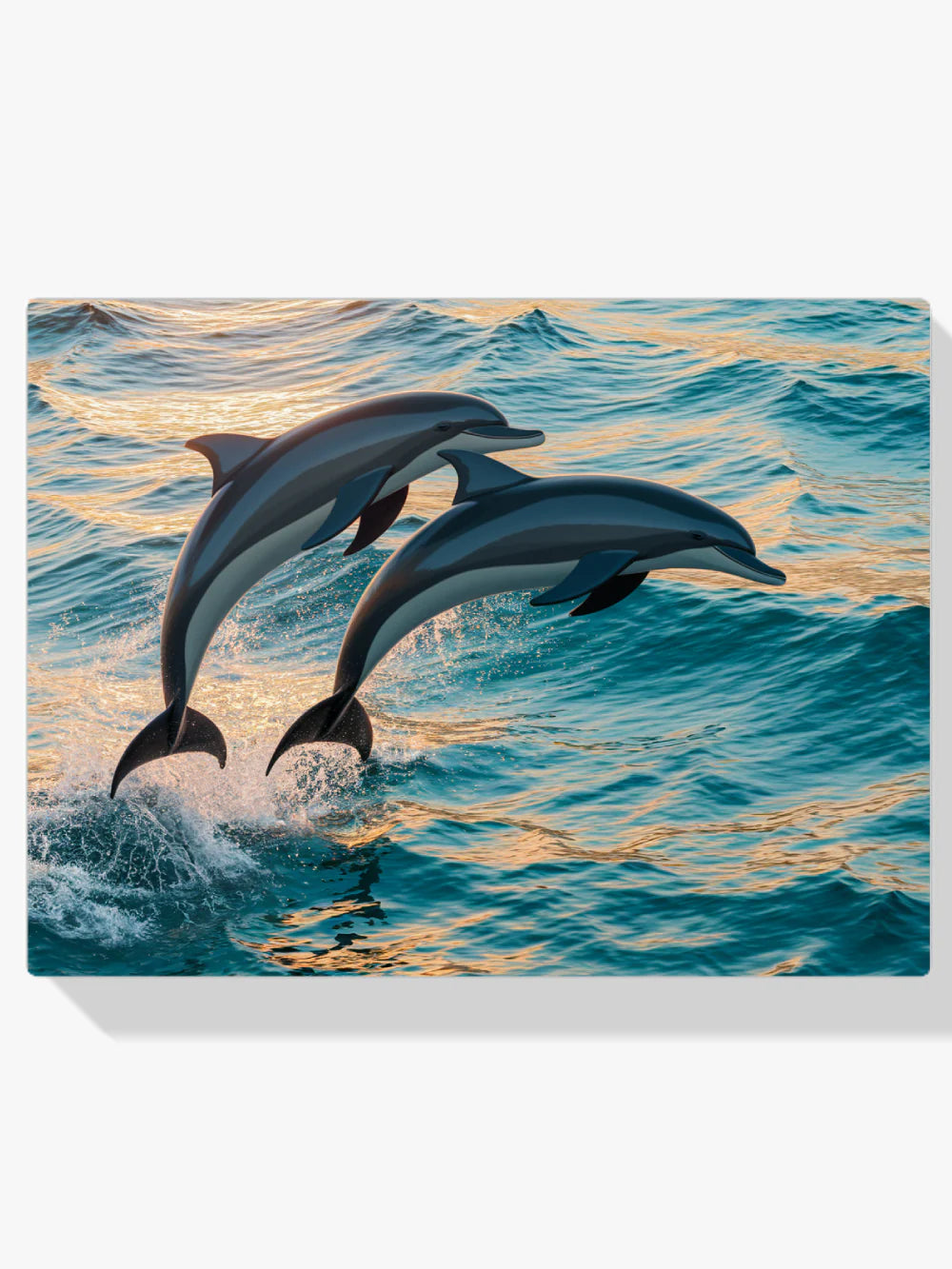 Diamond Painting - Duo de dauphins gracieux sautant hors de la mer V2