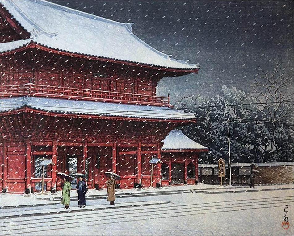 Diamond Painting - Neige sur le temple Zojoji - SEOS Shop ®