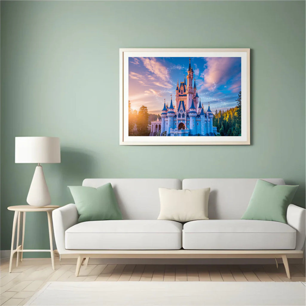 Diamond Painting - Château de contes de fées avec des étincelles magiques